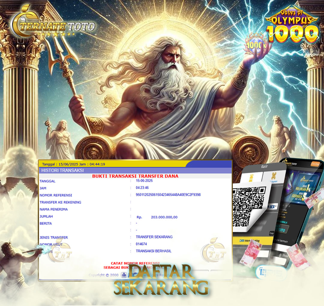 TERNATETOTO - JACKPOT GATES OF OLYMPUS 1000, Rp.230,000,000